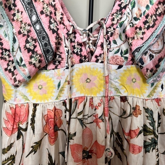 Hemant & Nandita Sakura Multicolor Printed Maxi Dress Sz XS - Picture 5 of 15